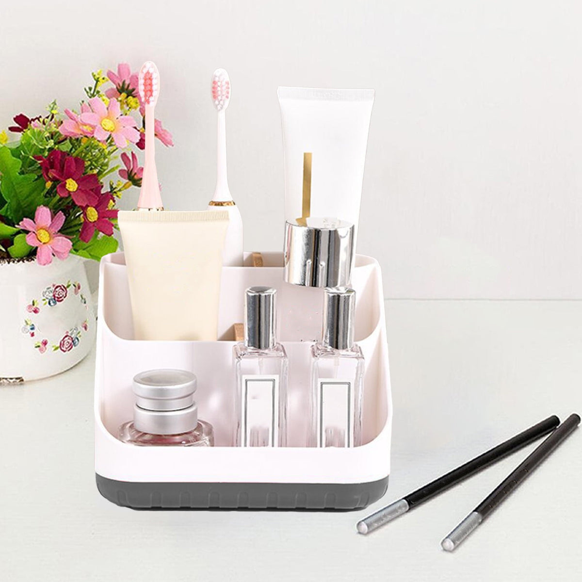 Slant Front Desk Caddy with Removable Dividers, 6.1 Inches Square - Image 6