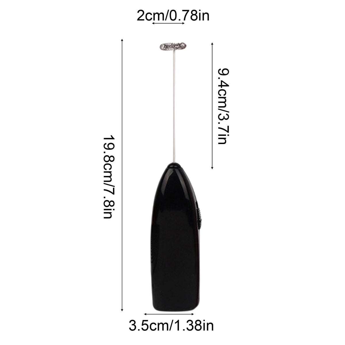 Handheld Electric Milk Frother and Drink Mixer in Matte Black - Image 3