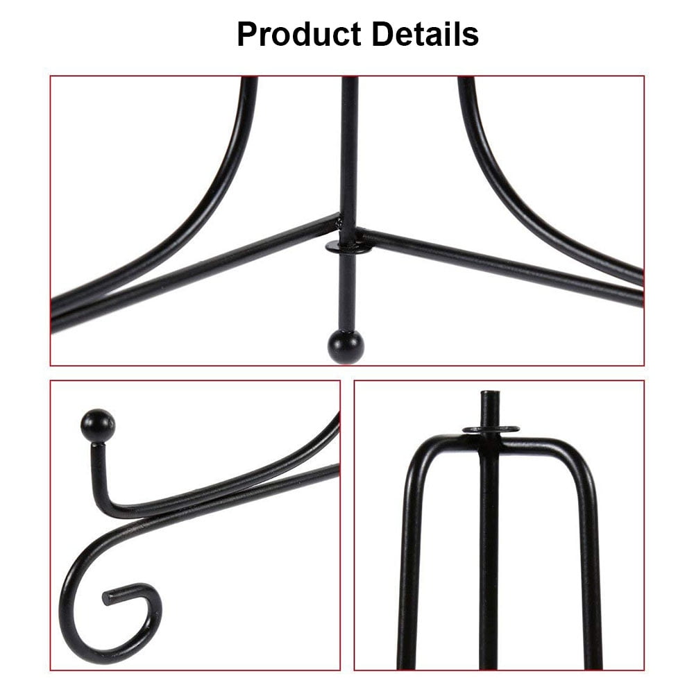 Black Iron Easel Stands, Set of Six at 12 Inches for Plates and Frames - Image 4