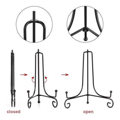 Black Iron Easel Stands, Set of Six at 12 Inches for Plates and Frames - Image 5