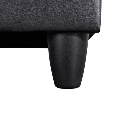 Tufted Faux Leather Storage Ottoman with Lift Off Padded Top, Black - Image 6