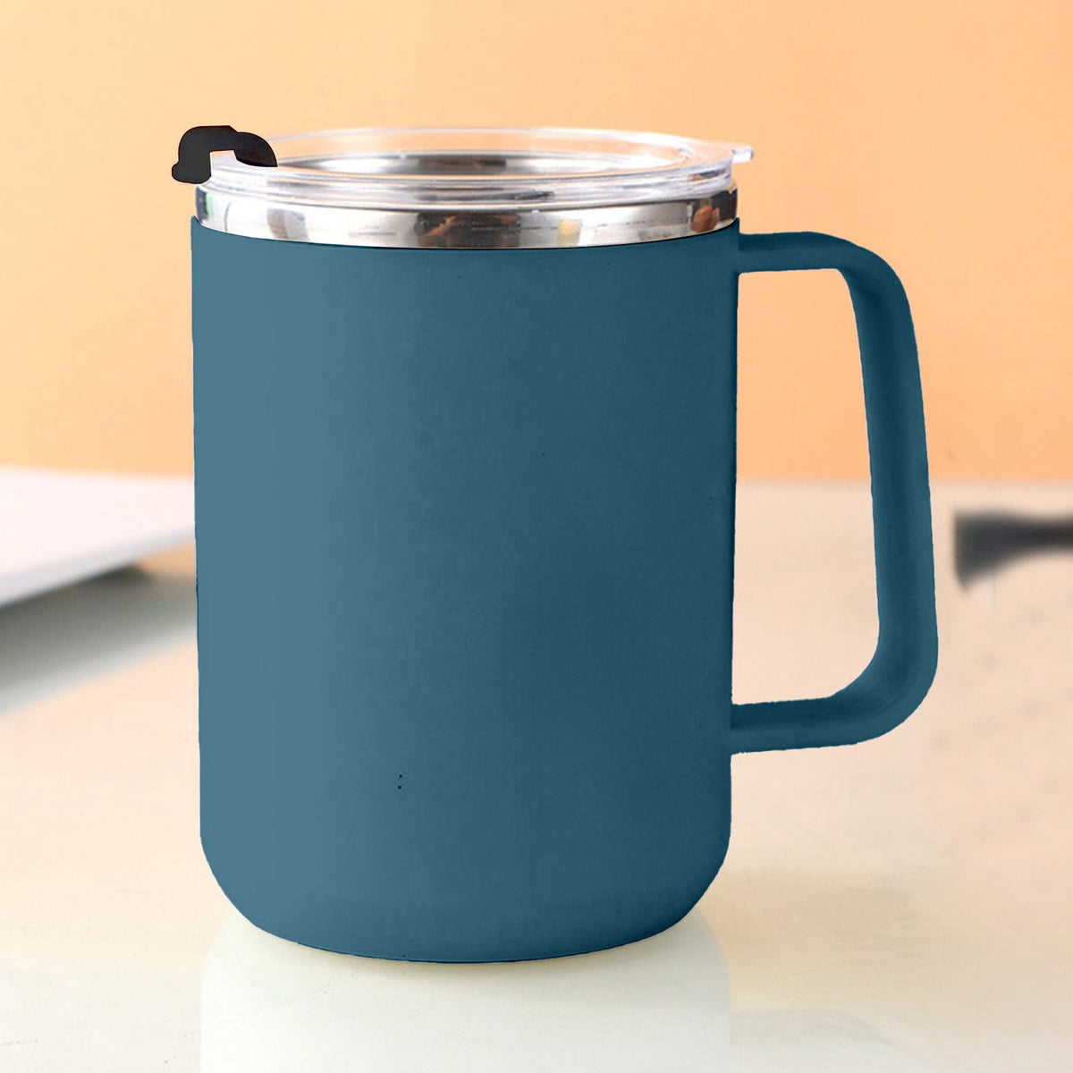 Double Wall Stainless Coffee Mug with Handle and Lid, 500 ml - Image 6