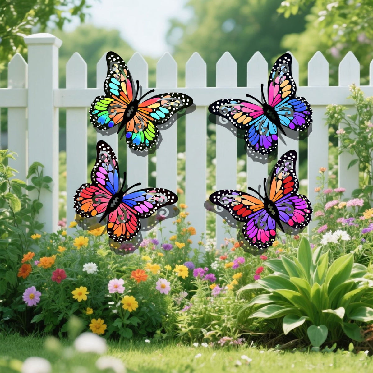 Metal Butterfly Wall Decorations, Set of Four for Indoors or a Balcony - Image 4