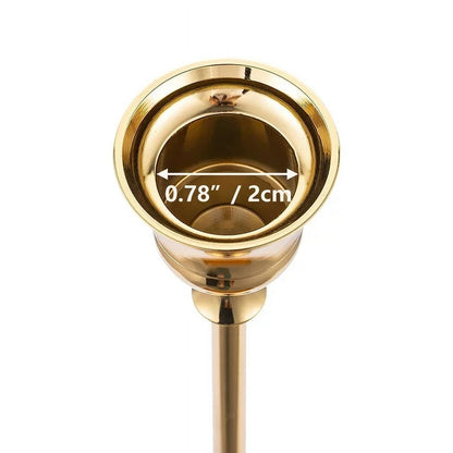 Tapered Candle Holders in Gold Iron, Set of Three Graduated Heights - Image 5
