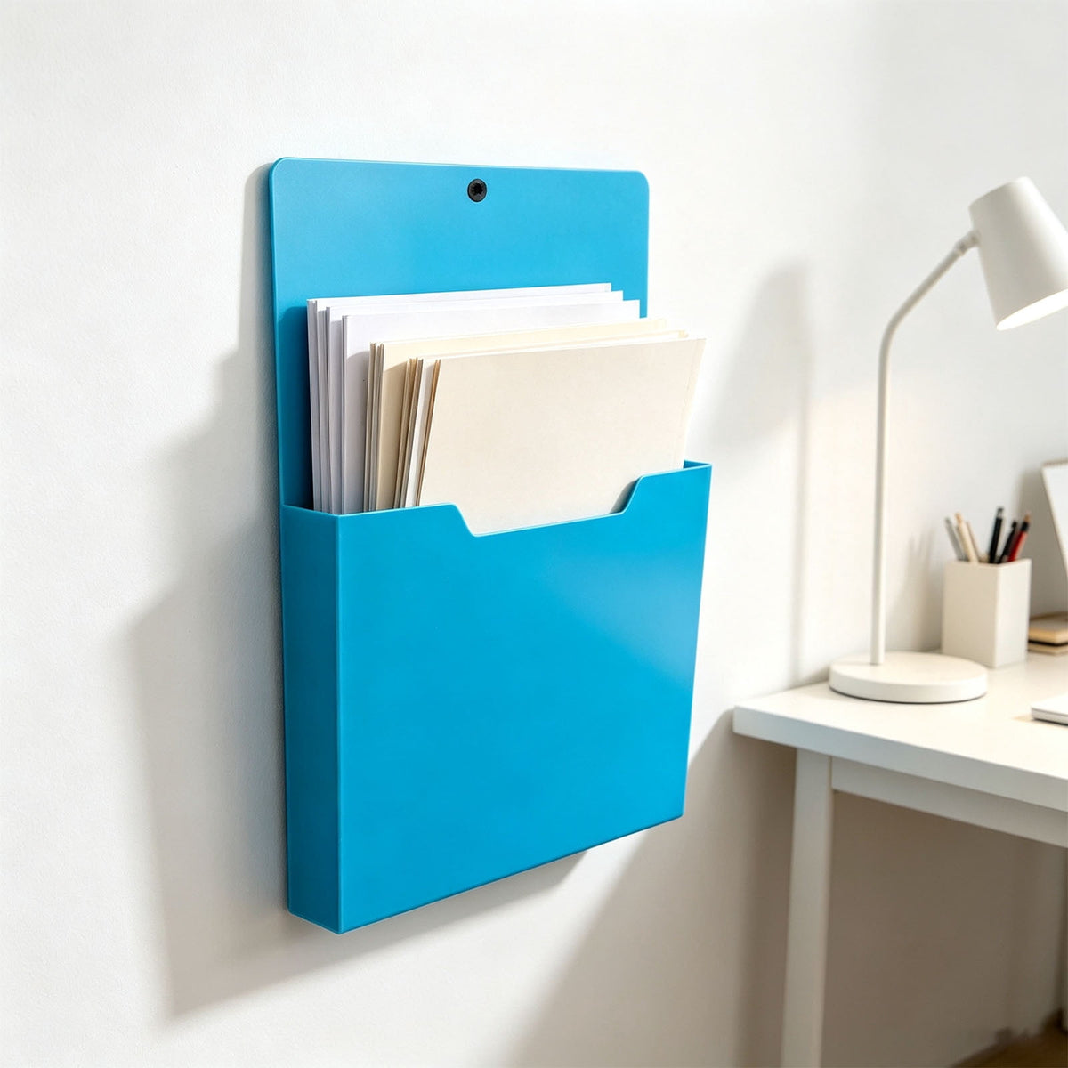 Magnetic A4 Wall File Pocket with a Deep Box Base, Colour Coded - Image 4
