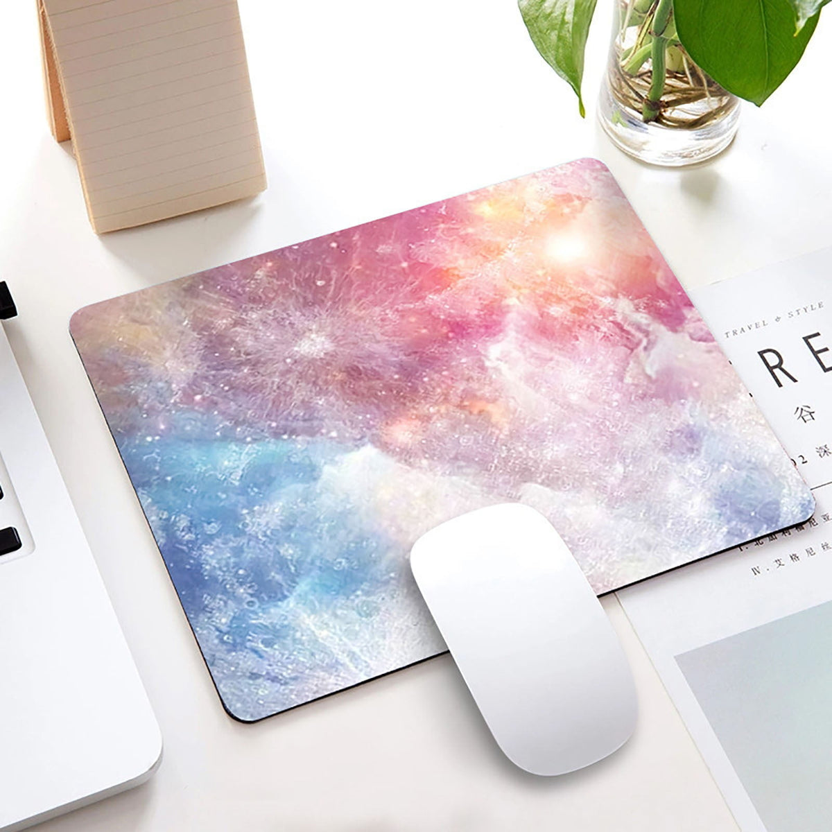 Washable Fabric Mouse Pad with a Rubber Base, 8.6 by 7 Inches - Image 2