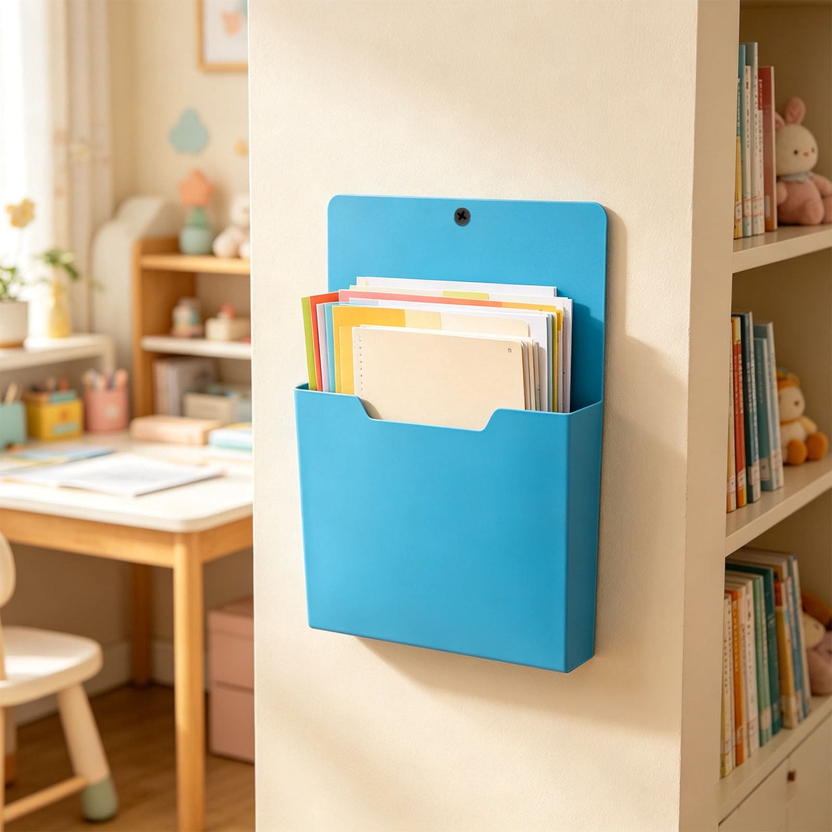 Magnetic A4 Wall File Pocket with a Deep Box Base, Colour Coded - Image 3