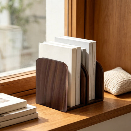 Solid Wood Bookend with a Weighted Base, Single Piece in Beech or Walnut - Image 6