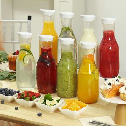 Clear Plastic Carafe with a Flip Tab Lid, 52 oz for Iced Tea and Juice - Image 5