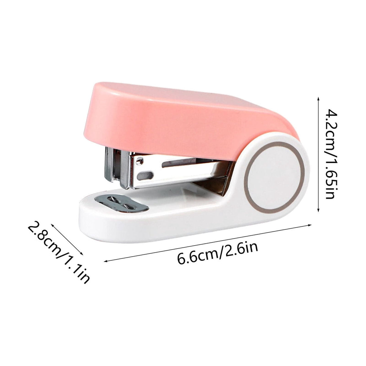 Mini Desk Stapler in Pink with 26/6 Refills, 10 Sheet Capacity - Image 3