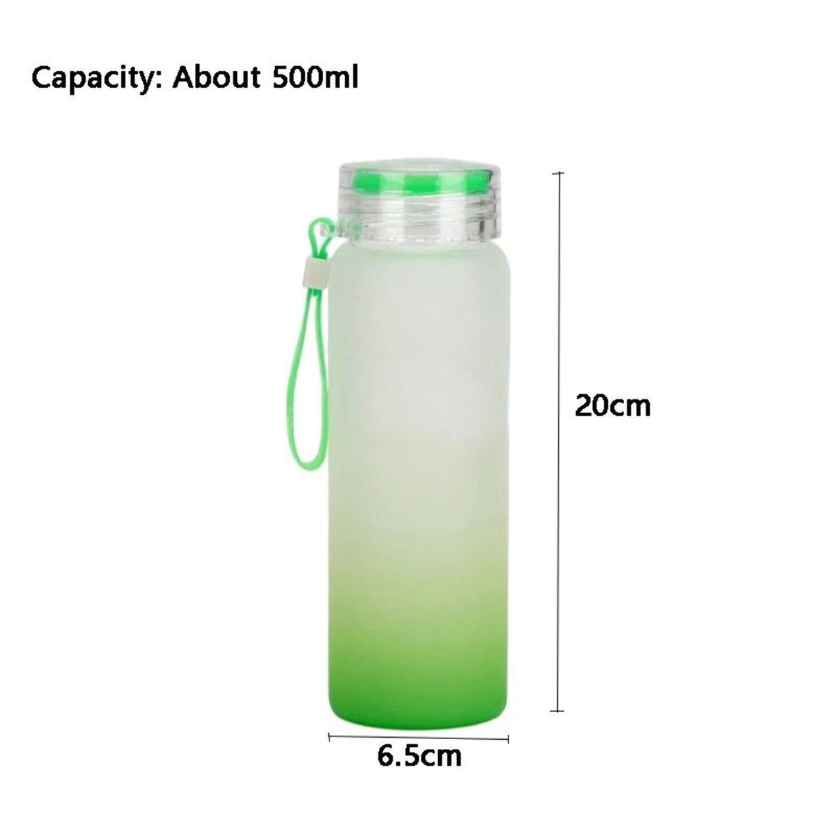 Frosted Glass Tumbler with an Ombre Gradient Finish, 17 oz with Lid - Image 4
