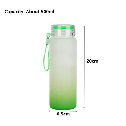 Frosted Glass Tumbler with an Ombre Gradient Finish, 17 oz with Lid - Image 4