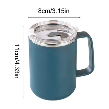 Double Wall Stainless Coffee Mug with Handle and Lid, 500 ml - Image 3