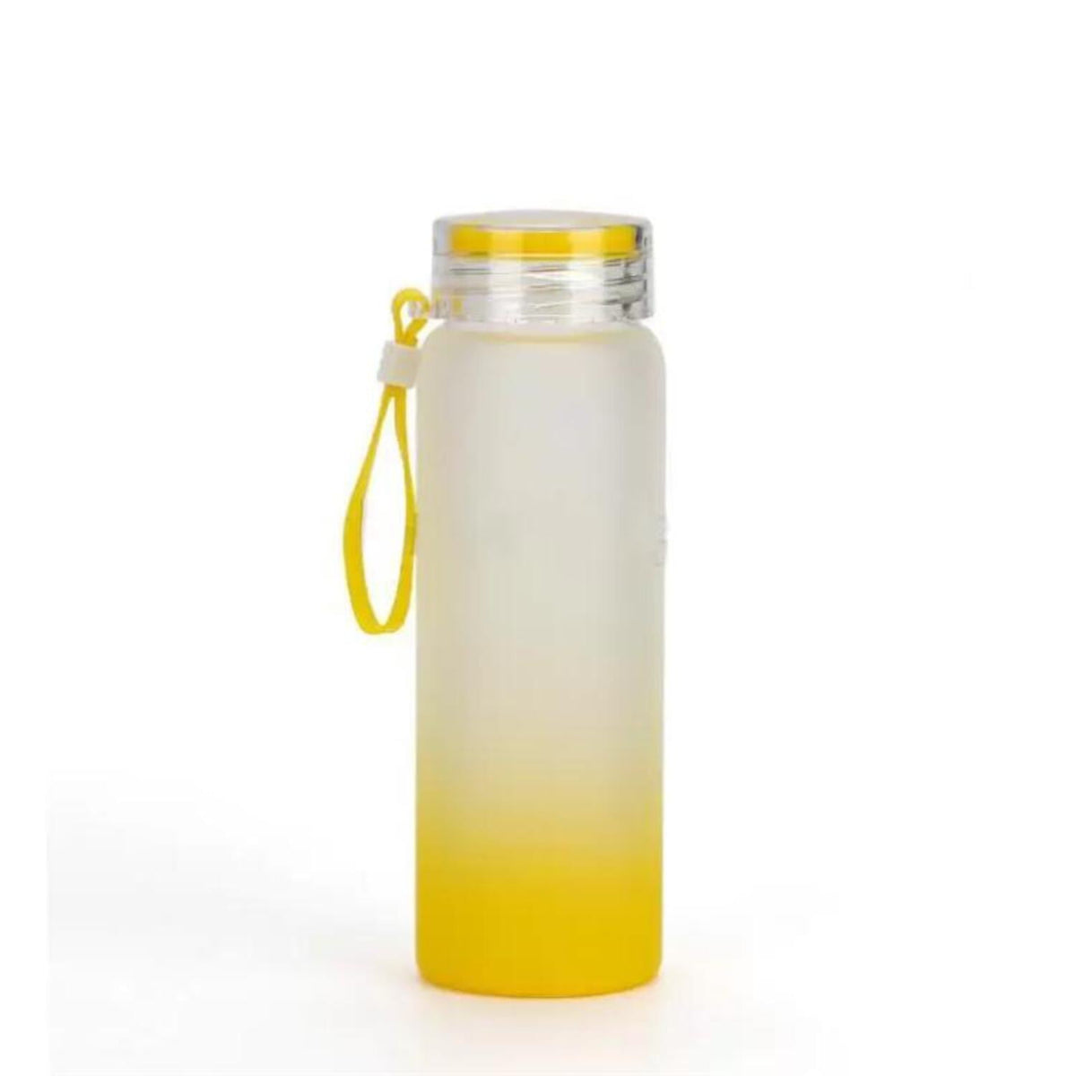 Frosted Glass Tumbler with an Ombre Gradient Finish, 17 oz with Lid