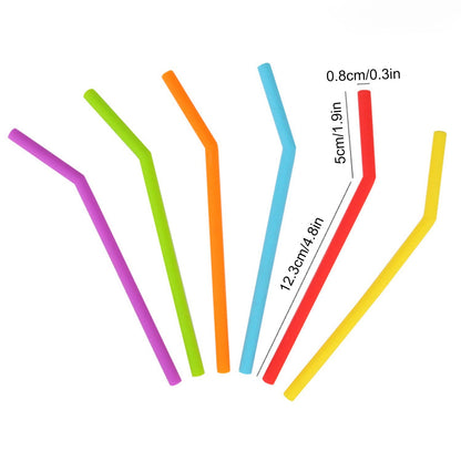 Reusable Silicone Straws, Six Flexible 14 Inch Tubes with Two Brushes - Image 3