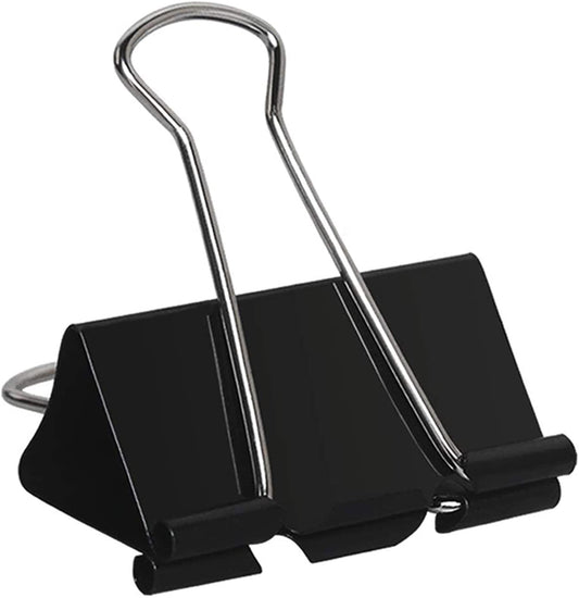 Oversized Binder Clips in Tempered Steel, Ten Clips at 2 Inches Wide