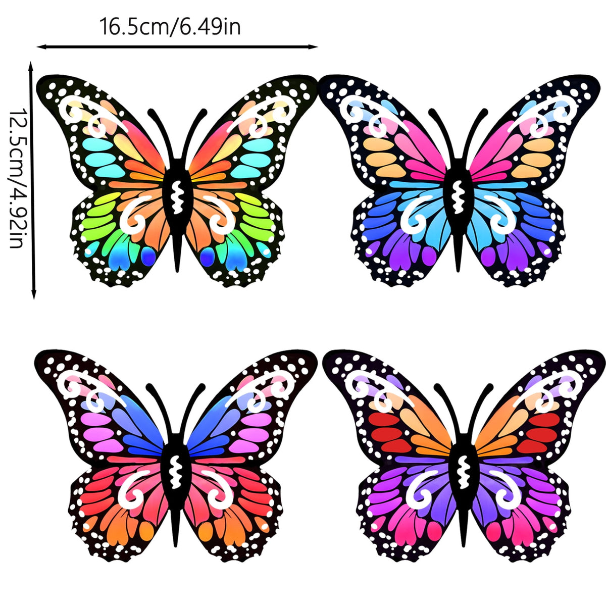 Metal Butterfly Wall Decorations, Set of Four for Indoors or a Balcony - Image 3