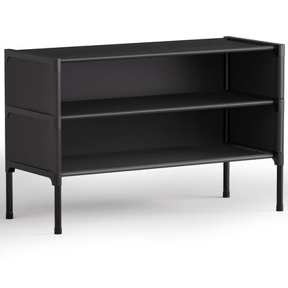 Covered Three Tier Shoe Rack for 12 Pairs, Fabric Shelves for Entryways