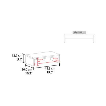 Wood Monitor Riser in a White Oak Finish, 19 Inches Wide - Image 3