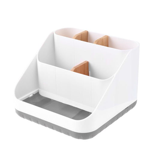 Slant Front Desk Caddy with Removable Dividers, 6.1 Inches Square