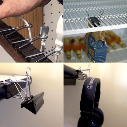 Oversized Binder Clips in Tempered Steel, Ten Clips at 2 Inches Wide - Image 2