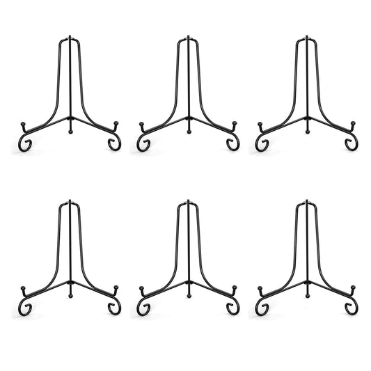 Black Iron Easel Stands, Set of Six at 12 Inches for Plates and Frames
