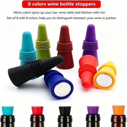 Silicone Bottle Stoppers, Eight Grip Top Corks for Wine and Oil - Image 3