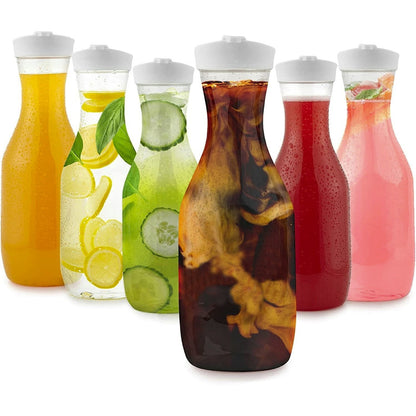 Clear Plastic Carafe with a Flip Tab Lid, 52 oz for Iced Tea and Juice - Image 2