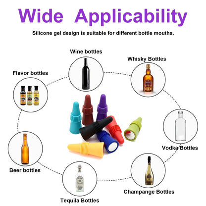 Silicone Bottle Stoppers, Eight Grip Top Corks for Wine and Oil - Image 4