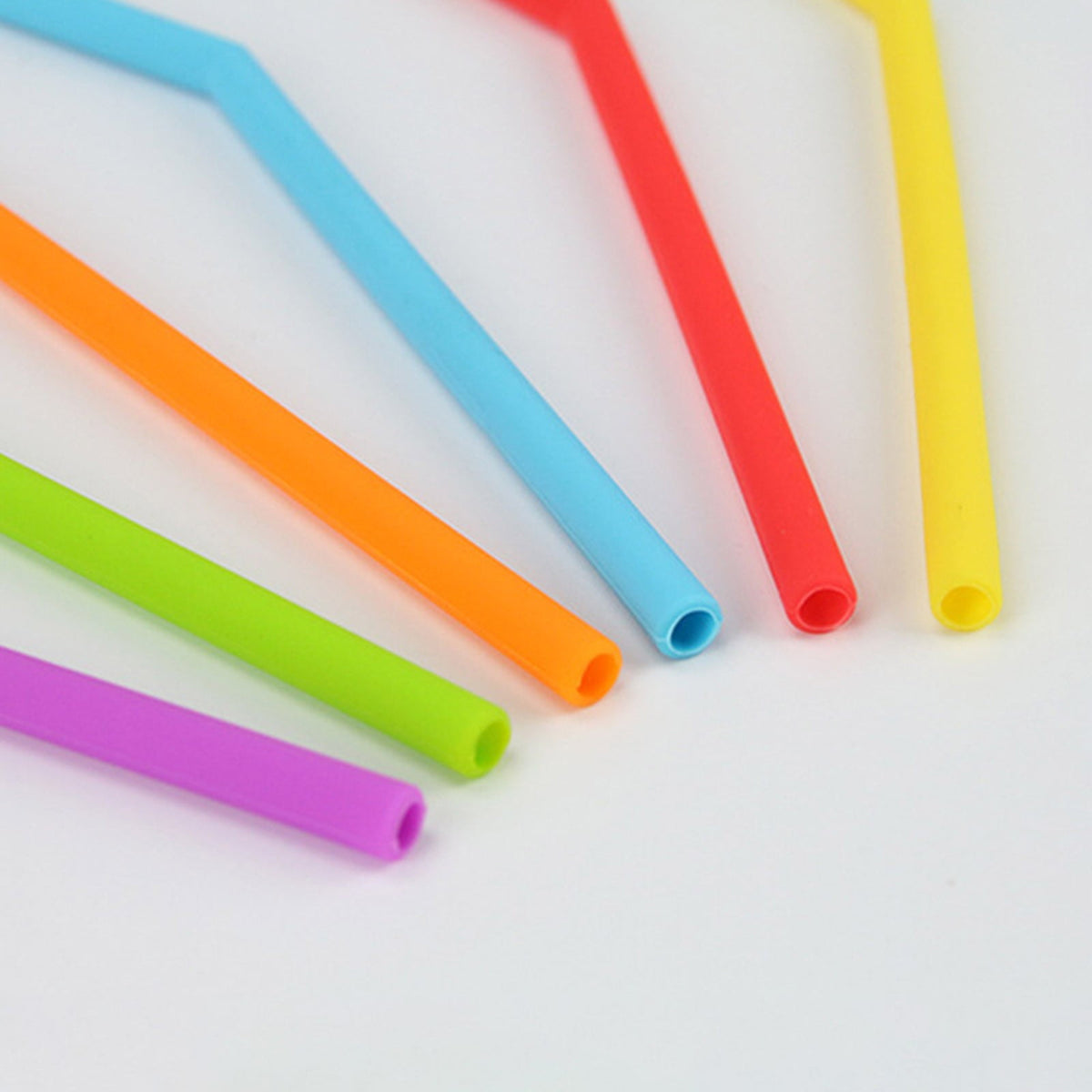 Reusable Silicone Straws, Six Flexible 14 Inch Tubes with Two Brushes - Image 6