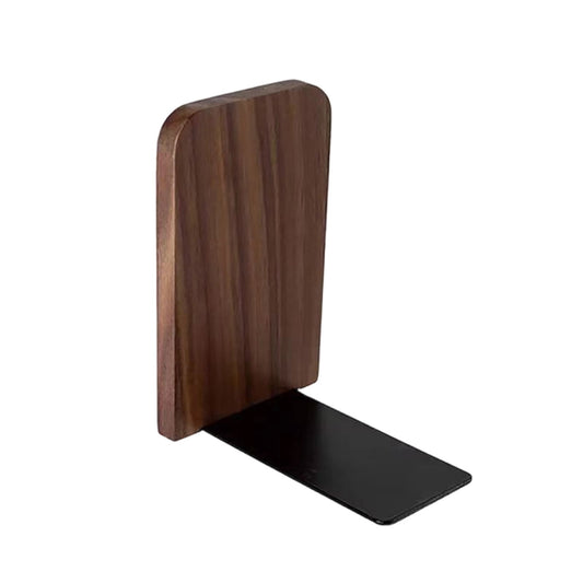 Solid Wood Bookend with a Weighted Base, Single Piece in Beech or Walnut