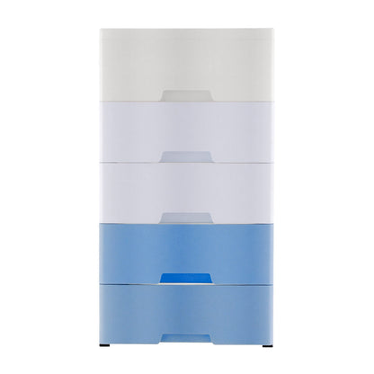 Five Drawer Rolling Storage Tower, 31.5 Inches Tall with Removable Casters