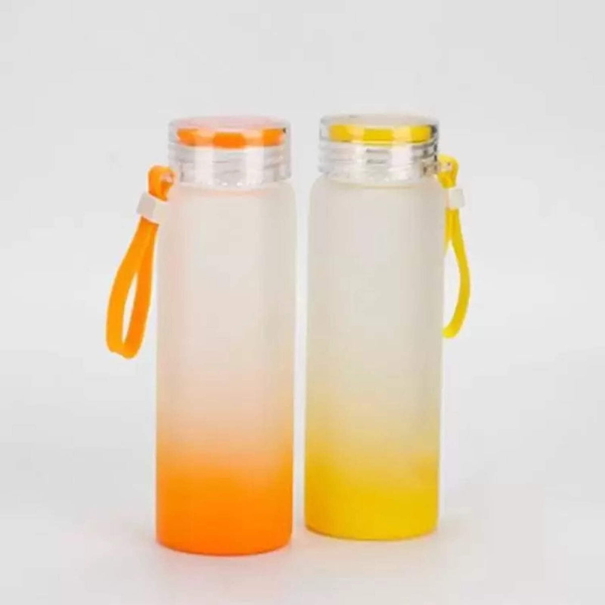 Frosted Glass Tumbler with an Ombre Gradient Finish, 17 oz with Lid - Image 6