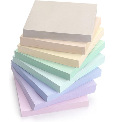 Pastel Sticky Notes, 3 by 3 Inches with 100 Sheets per Pad