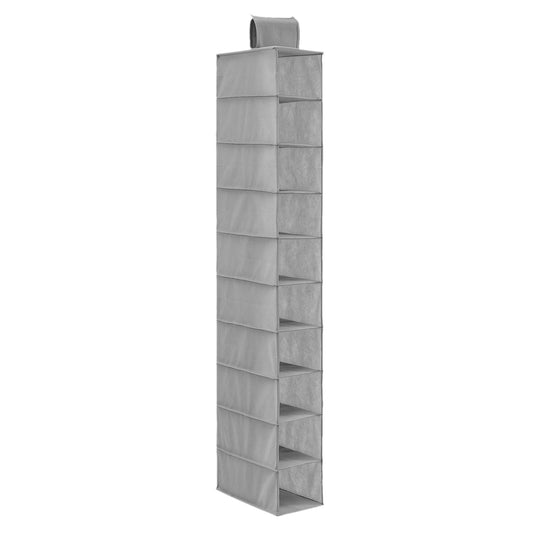 Hanging Closet Shoe Shelf with 10 Compartments, 47 Inches of Vertical Space