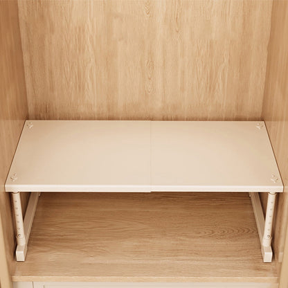 Extendable Closet Shelf in White Steel, Adjusts 15.7 to 25.6 Inches Wide - Image 5