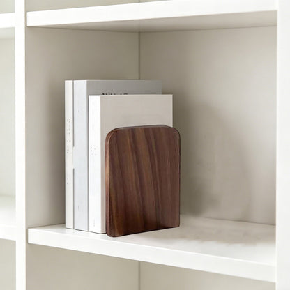 Solid Wood Bookend with a Weighted Base, Single Piece in Beech or Walnut - Image 5