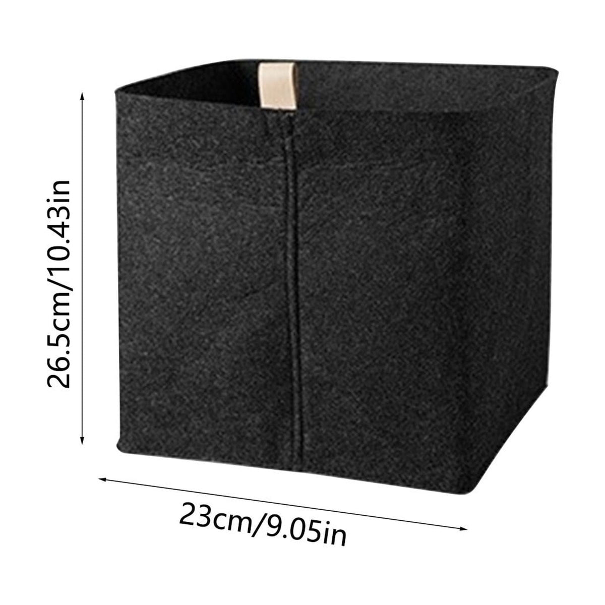 Soft Felt Cube Bin, 9 x 9 x 10 Inches, Folds Flat in Quiet Grey - Image 3