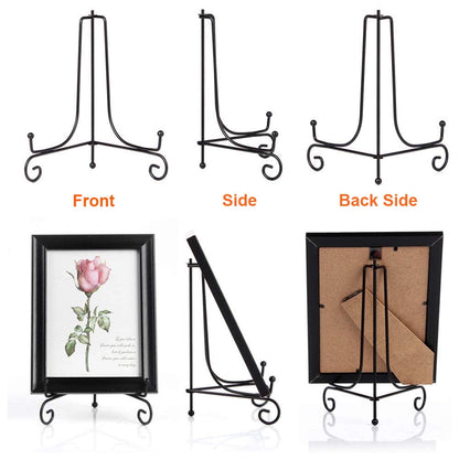 Black Iron Easel Stands, Set of Six at 12 Inches for Plates and Frames - Image 6