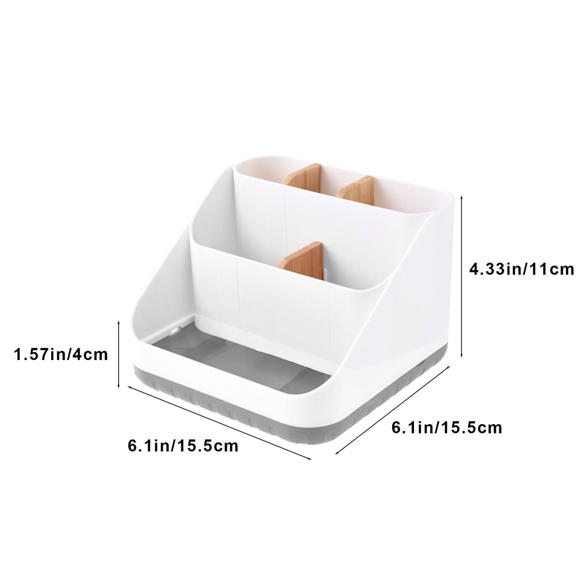 Slant Front Desk Caddy with Removable Dividers, 6.1 Inches Square - Image 3