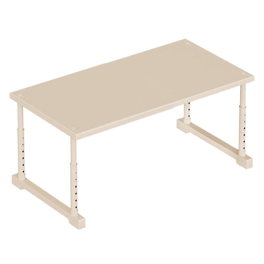 Extendable Closet Shelf in White Steel, Adjusts 15.7 to 25.6 Inches Wide