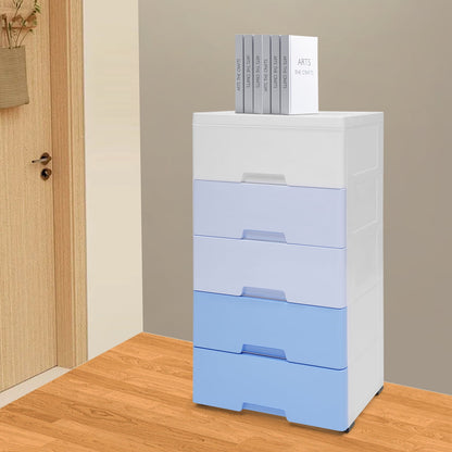 Five Drawer Rolling Storage Tower, 31.5 Inches Tall with Removable Casters - Image 6