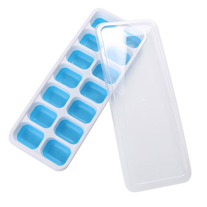 Covered Ice Cube Trays, Two Flexible Stacking Trays of 14 Cubes Each - Image 6