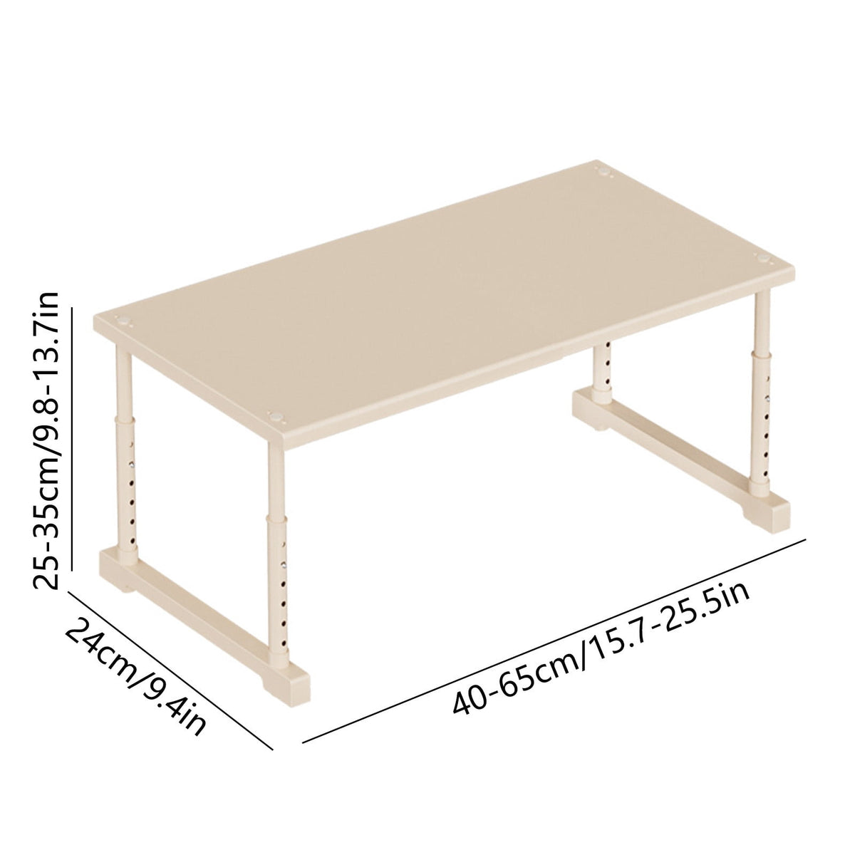 Extendable Closet Shelf in White Steel, Adjusts 15.7 to 25.6 Inches Wide - Image 3