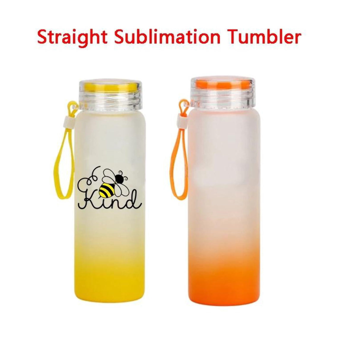 Frosted Glass Tumbler with an Ombre Gradient Finish, 17 oz with Lid - Image 5