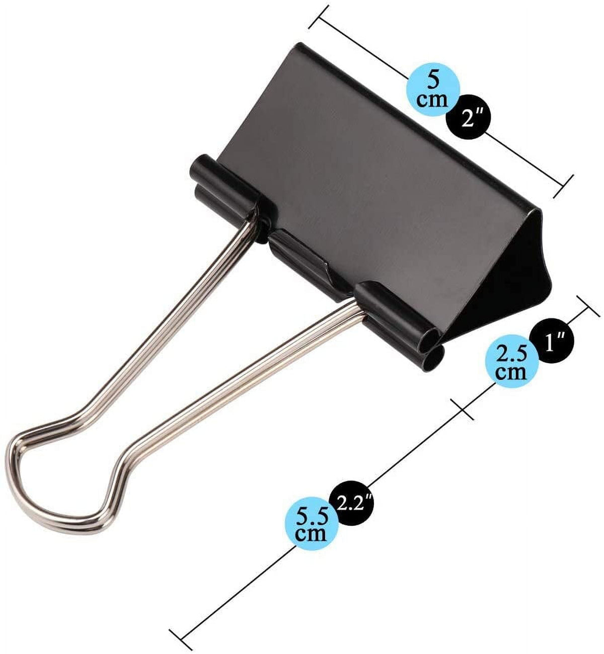 Oversized Binder Clips in Tempered Steel, Ten Clips at 2 Inches Wide - Image 3