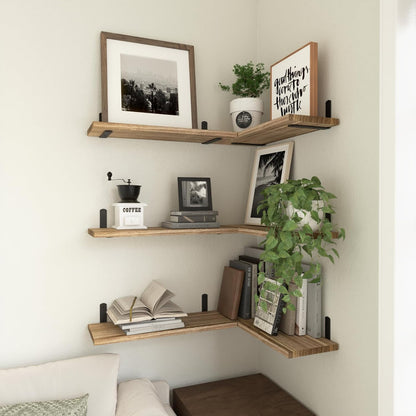 Paulownia Wood Floating Shelves, Set of Six at 16.5 by 6 Inches - Image 5