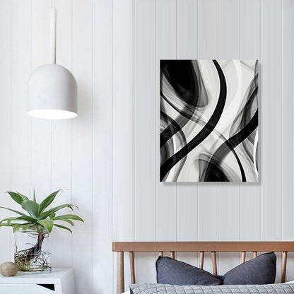 Abstract Line Canvas Print in Black, White and Grey, 16 by 20 Inches - Image 3