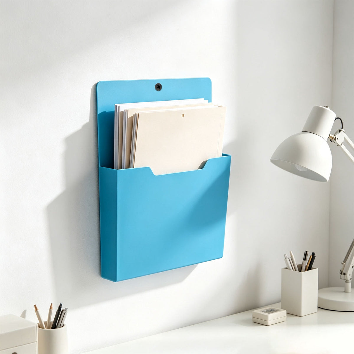 Magnetic A4 Wall File Pocket with a Deep Box Base, Colour Coded - Image 5
