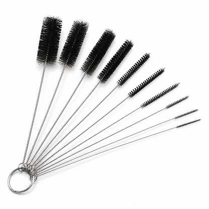 Nylon Tube and Straw Brush Set, Ten Sizes from 1/16 to 1 Inch